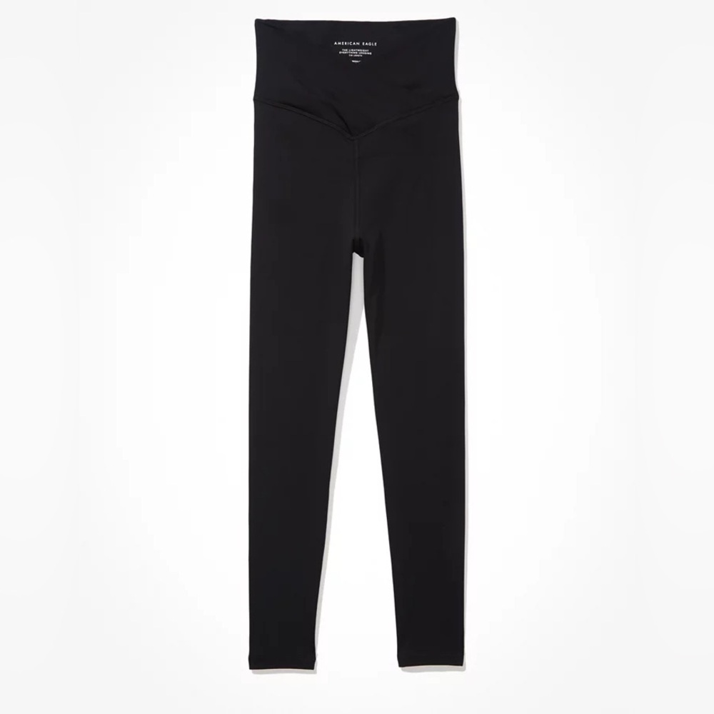 American Eagle Aerie AE Lightweight Everything Crossover 7/8 Leggings Black NWOT
